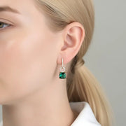 Minimal Interchangeable Hoop Earrings Blue Zirconia Detachable Drop 925 Silver Gold Plated